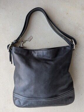 🖤 Vintage Y2K Coach #1414 Black Leather Hobo Adjustable Crossbody Shoulder Bag
